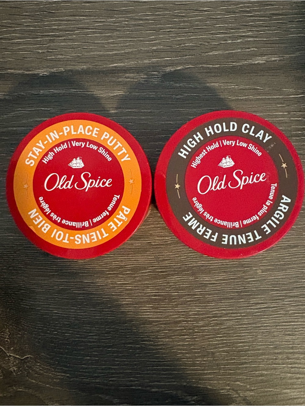 Old Spice Stay-In-Place Putty & High Hold Clay Duo — Red and Orange lot of 2